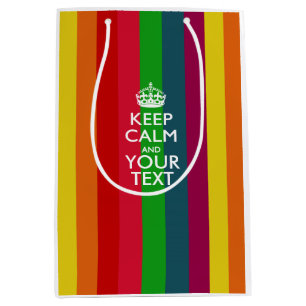 Personalized KEEP CALM AND Your Creative Text Medium Gift Bag