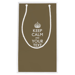 Personalized KEEP CALM AND Your Creative Text Small Gift Bag