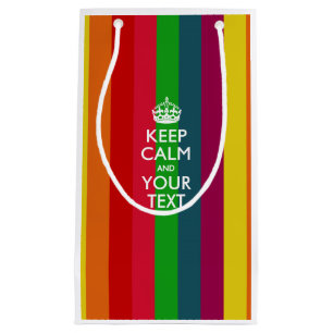 Personalized KEEP CALM AND Your Creative Text Small Gift Bag