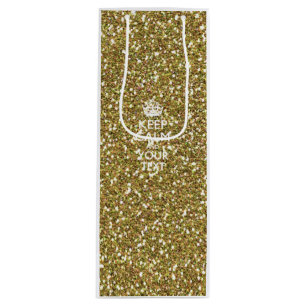 Personalized KEEP CALM AND Your Creative Text Wine Gift Bag