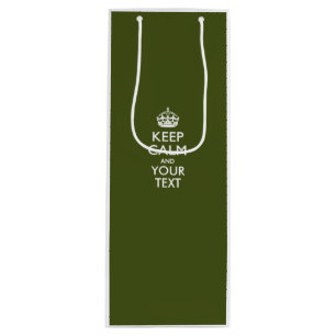 Personalized KEEP CALM AND Your Creative Text Wine Gift Bag