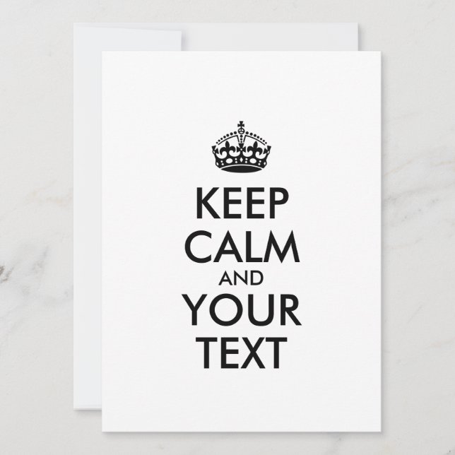 Personalized KEEP CALM and YOUR TEXT (Front)