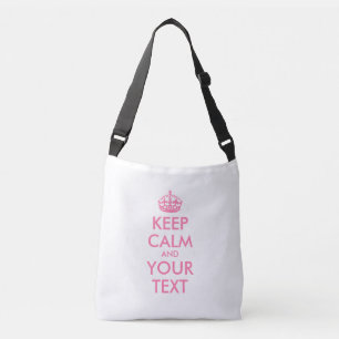 Personalized KEEP CALM and YOUR TEXT -2 sides text Crossbody Bag