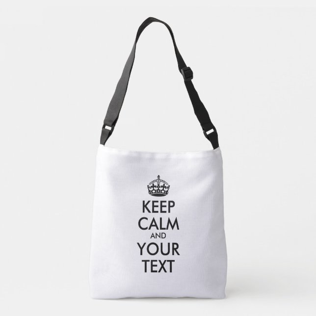 Personalized KEEP CALM and YOUR TEXT -2 sides text Crossbody Bag (Back)