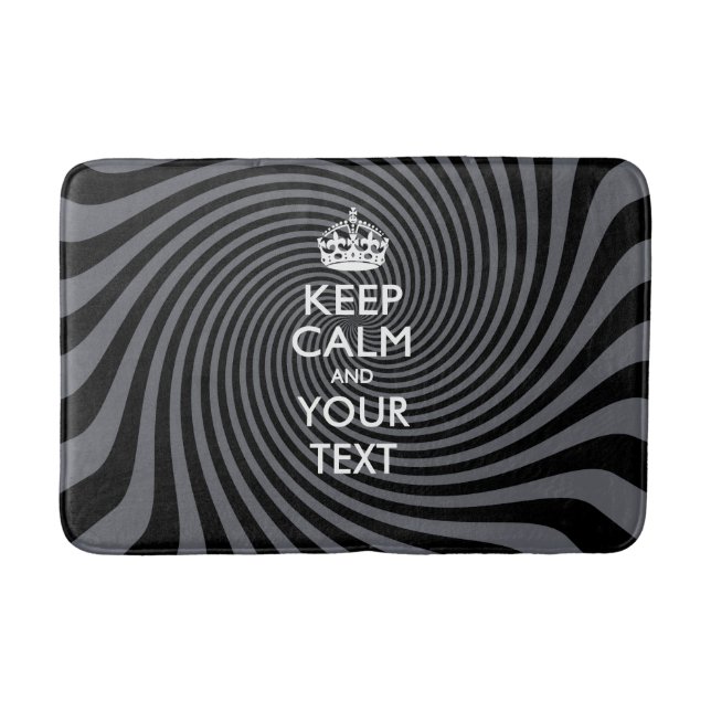 Personalized KEEP CALM AND Your Text Bath Mat (Front)