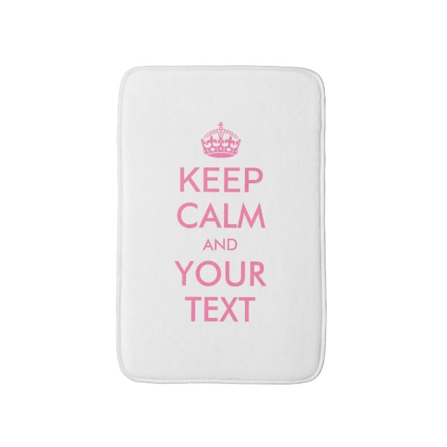 Personalized KEEP CALM and YOUR TEXT Bath Mat (Front Vertical)
