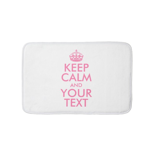 Personalized KEEP CALM and YOUR TEXT Bath Mat (Front)