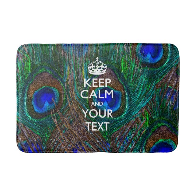 Personalized KEEP CALM AND Your Text Bath Mat (Front)