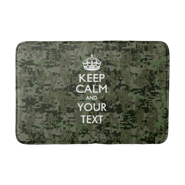 Personalized KEEP CALM AND Your Text Bath Mat (Front)