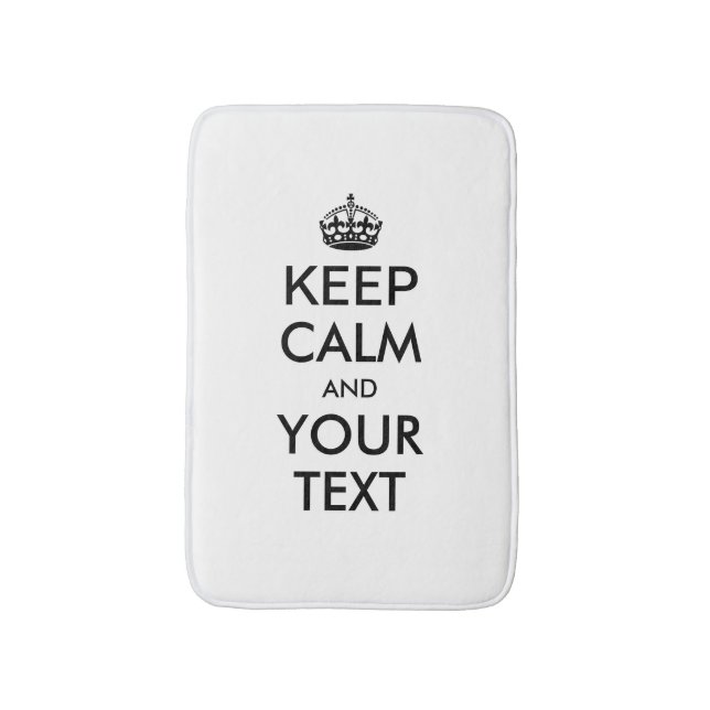 Personalized KEEP CALM and YOUR TEXT Bath Mat (Front Vertical)