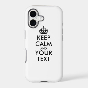 Personalized KEEP CALM and YOUR TEXT - black words