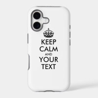Personalized KEEP CALM and YOUR TEXT - black words