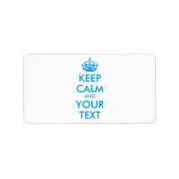 Personalized KEEP CALM and YOUR TEXT - blue