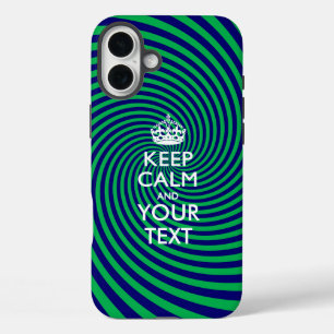 Personalized KEEP CALM AND Your Text iPhone 16 Plus Case
