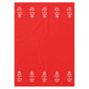 Personalized Keep Calm And Your Text Coral Pink Tablecloth