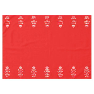 Personalized Keep Calm And Your Text Coral Pink Tablecloth