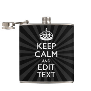 Personalized KEEP CALM and your text Creative Hip Flask