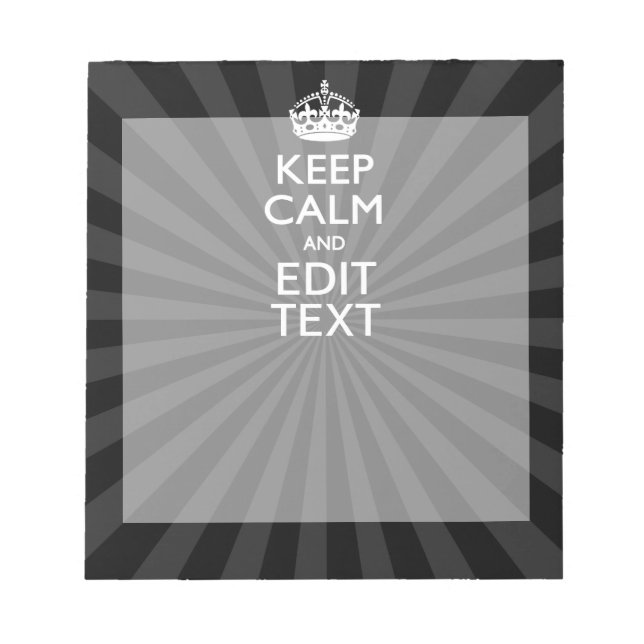 Personalized KEEP CALM and your text Creative Notepad (Front)