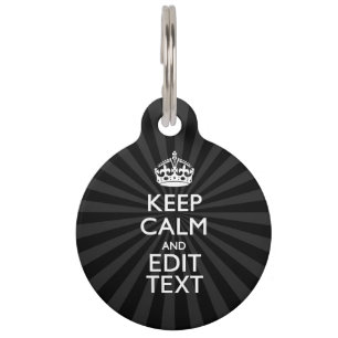 Personalized KEEP CALM and your text Creative Pet Tag
