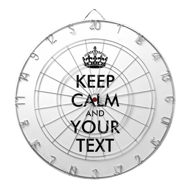 Personalized KEEP CALM and YOUR TEXT Dartboard (Front)