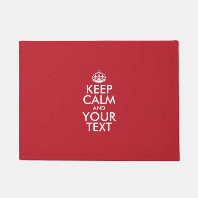 Personalized KEEP CALM and YOUR TEXT Doormat (Front)