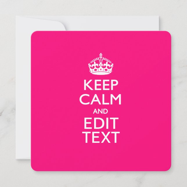 Personalized KEEP CALM AND Your Text EASILY PINK (Front)