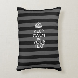 Personalized KEEP CALM AND Your Text for Black Accent Pillow