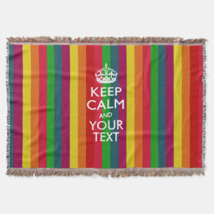 Personalized Keep Calm and Your Text for Cool Gift Throw Blanket