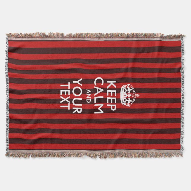 Personalized Keep Calm and Your Text for Cool Gift Throw Blanket (Front)