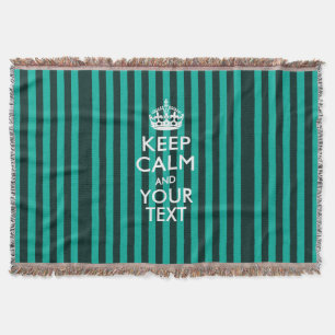 Personalized Keep Calm and Your Text for Cool Gift Throw Blanket