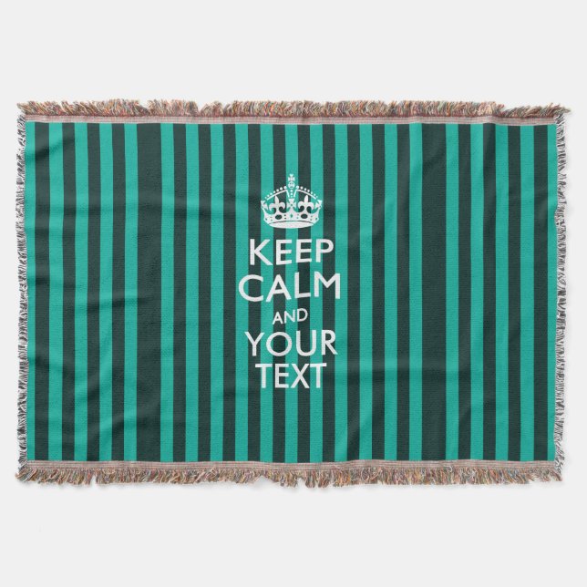 Personalized Keep Calm and Your Text for Cool Gift Throw Blanket (Front)