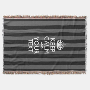 Personalized Keep Calm and Your Text for Cool Gift Throw Blanket
