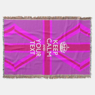 Personalized Keep Calm and Your Text for Cool Gift Throw Blanket