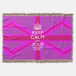 Personalized Keep Calm and Your Text for Cool Gift Throw Blanket