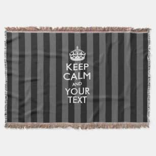 Personalized Keep Calm and Your Text for Cool Gift Throw Blanket