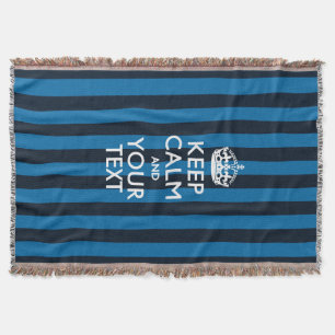 Personalized Keep Calm and Your Text for Cool Gift Throw Blanket
