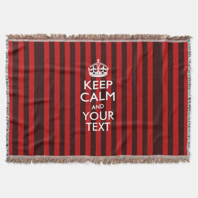 Personalized Keep Calm and Your Text for Cool Gift Throw Blanket (Front)