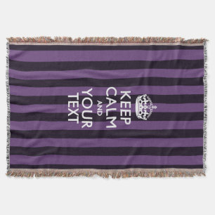 Personalized Keep Calm and Your Text for Cool Gift Throw Blanket