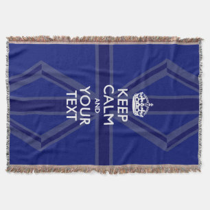 Personalized Keep Calm and Your Text for Cool Gift Throw Blanket
