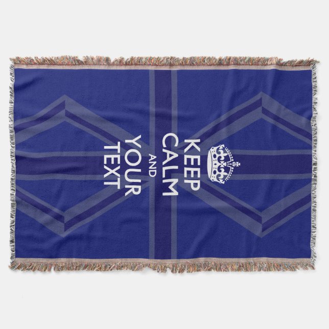 Personalized Keep Calm and Your Text for Cool Gift Throw Blanket (Front)