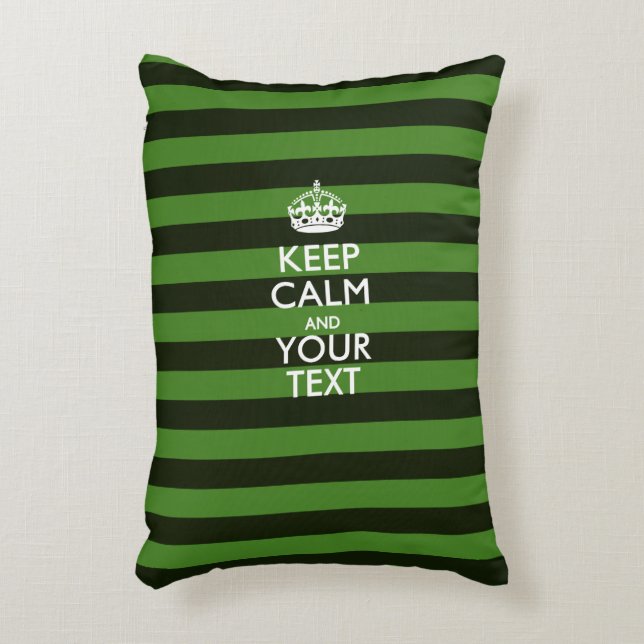 Personalized KEEP CALM AND Your Text for Green Decorative Pillow (Front(Vertical))