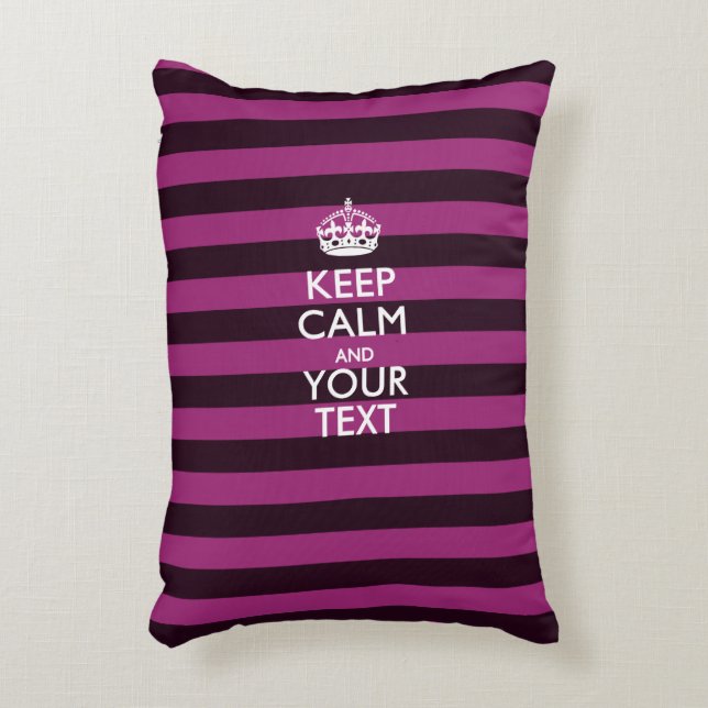 Personalized KEEP CALM AND Your Text for Hot Pink Accent Pillow (Front(Vertical))