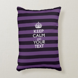 Personalized KEEP CALM AND Your Text for Purple Accent Pillow