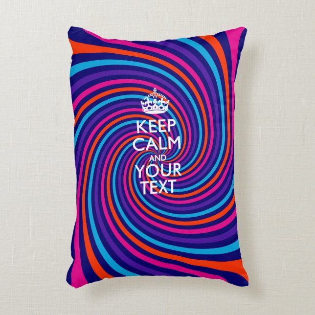 Personalized KEEP CALM AND Your Text for Swirl Decorative Pillow (Front(Vertical))