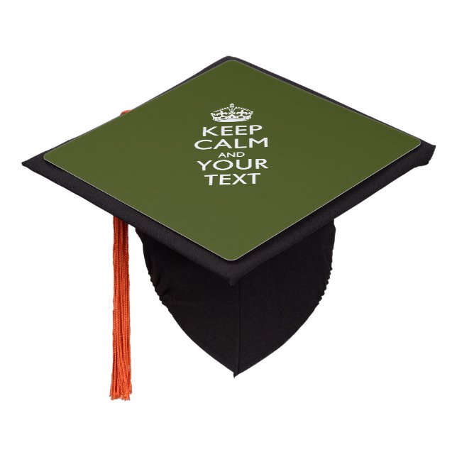 Personalized KEEP CALM And Your Text Grad Graduation Cap Topper (Angled)