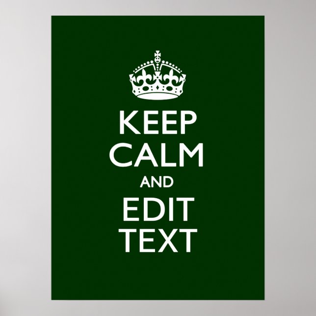 Personalized Keep Calm And Your Text Green Decor (Front)