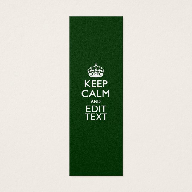 Personalized Keep Calm And Your Text Green Decor (Front)