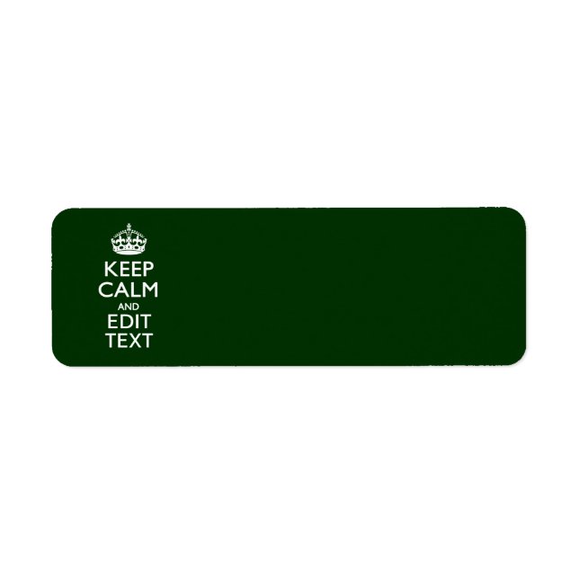 Personalized Keep Calm And Your Text Green Decor (Front)