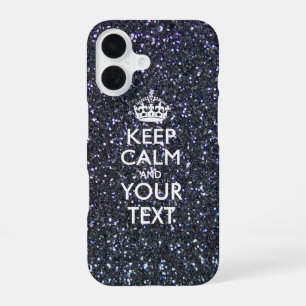 Personalized KEEP CALM AND Your Text iPhone 16 Case