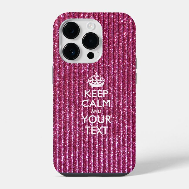Personalized KEEP CALM AND Your Text iPhone Case (Back)